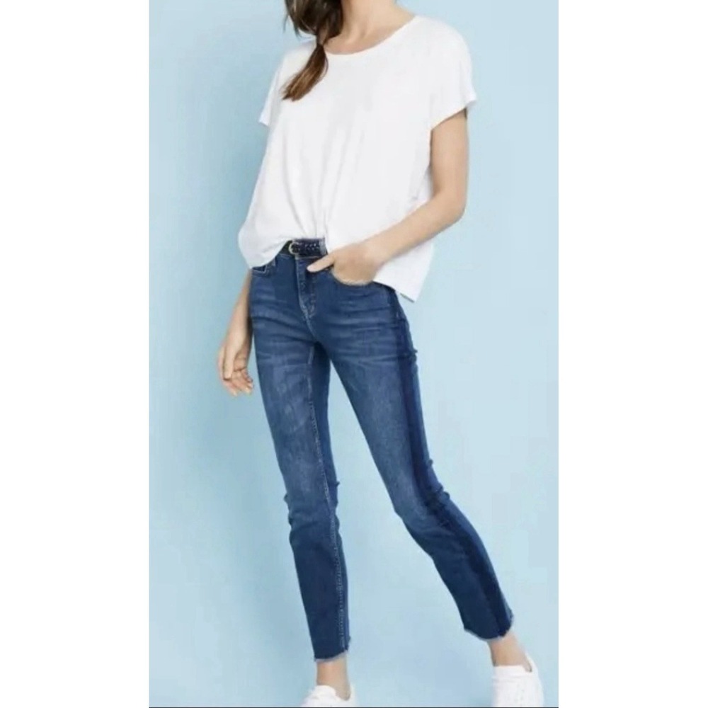 Vineyard Vines Women High Rise Crop Jeans 29 Blue Side Stripe Denim Pants